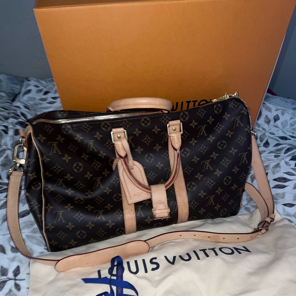 LOUIS VUITTON TRAVELER KEEP ALL 45 BAG, BROWN MONOGRAM